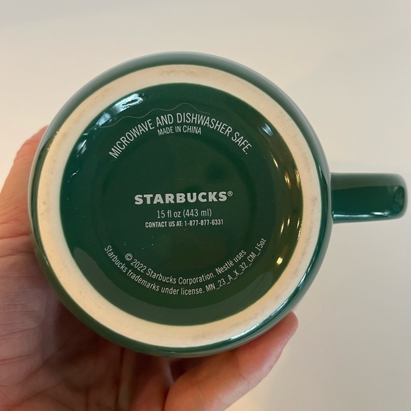 Starbucks 2022 15oz. Emerald Green Marbled Mug - Picture 7 of 7
